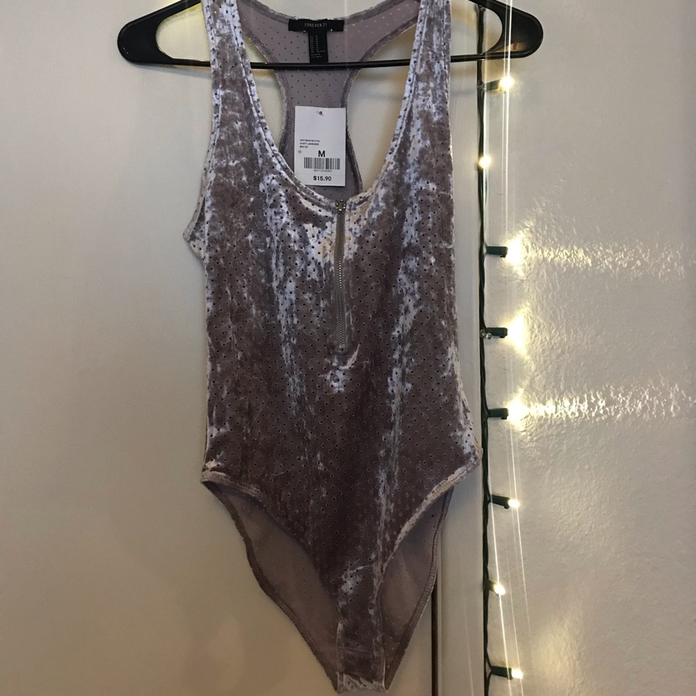Lilac Velvet Forever 21 Bodysuit - Size M